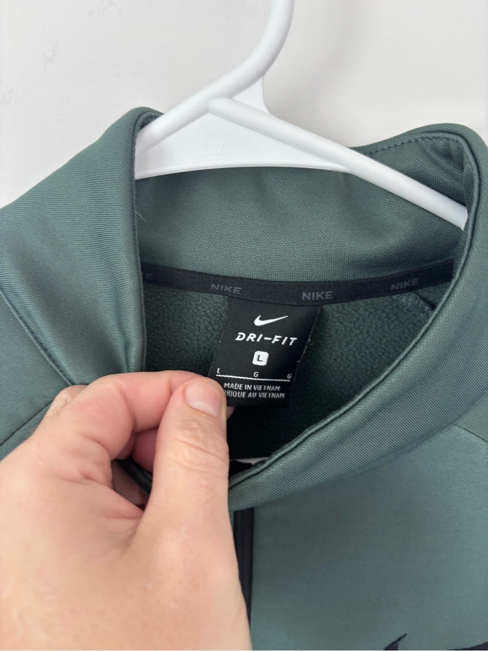 Nike Men's Dark Green Dri-Fit Half-Zip Performance Jacket-Large - Picture 2 of 5